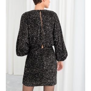 & Other Stories Sequin Wrap Mini Dress